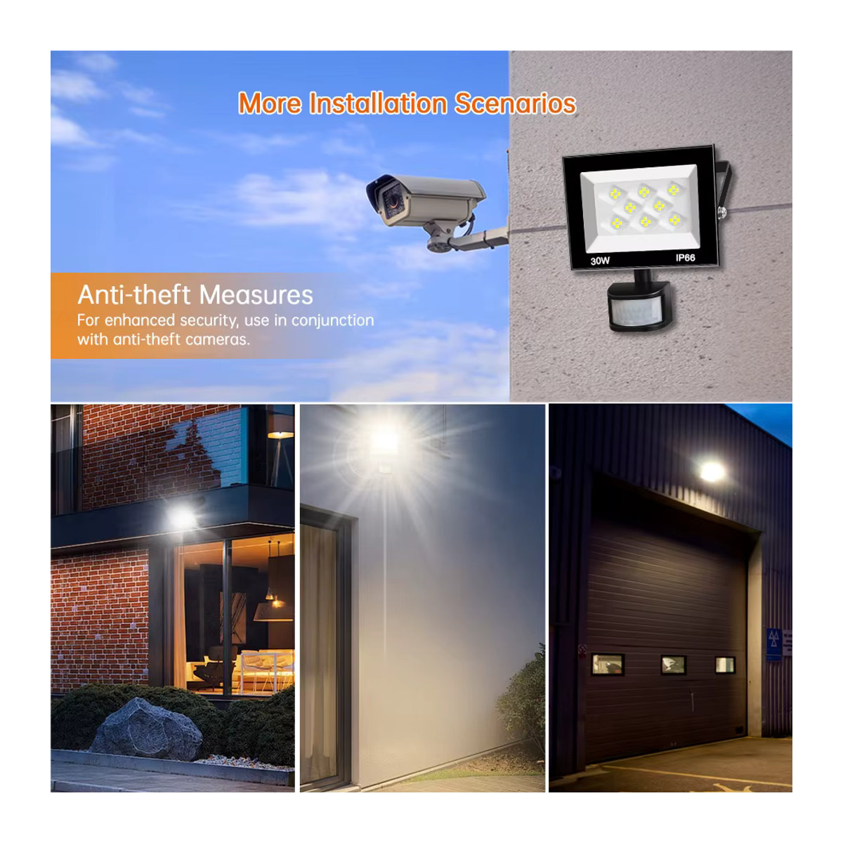 FastDeng LED Außenstrahler mit PIR-Bewegungsmelder und Fernbedienung, 100 W, Schwarz, Wasserdicht - Bild 6