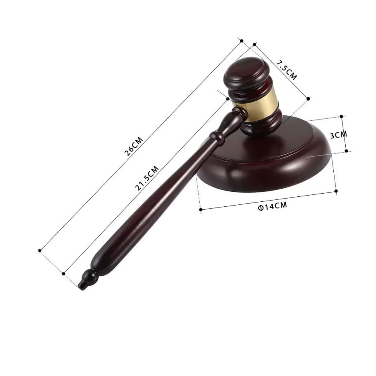 FATCOOL Richterhammer aus Holz in Braun als dekoratives Handwerksobjekt für Anwalt und Auktionen - Bild 3
