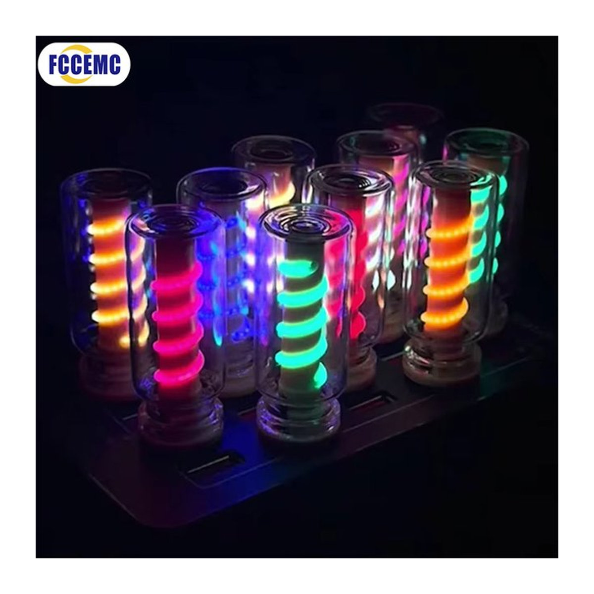 Fccemc USB LED Nachtlicht in Spirale Form mit Touch-Funktion, Bunt, Retro Design für Auto und Schlafzimmer - Bild 1