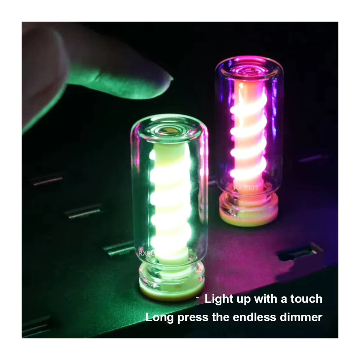 Fccemc USB LED Nachtlicht in Spirale Form mit Touch-Funktion, Bunt, Retro Design für Auto und Schlafzimmer - Bild 2