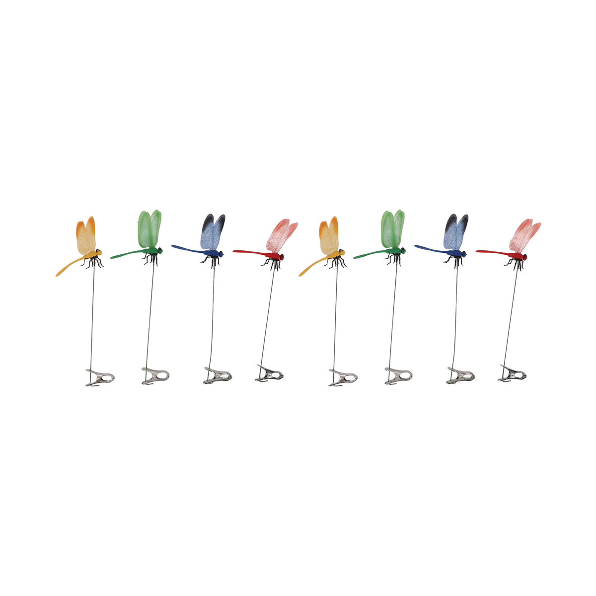 Fdit 8er Set Dekorative Libellen Clips Bunt für Garten und Terrasse wasserfest - Bild 2