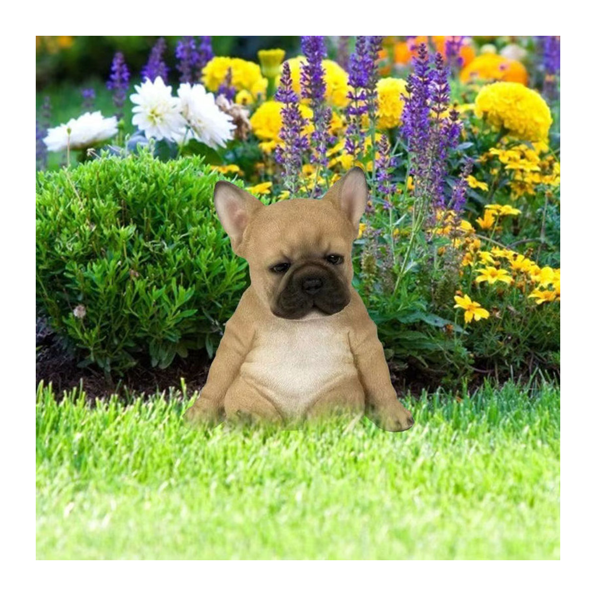 Fdit Hundefigur aus Kunstharz in Beige als dekorative Statue für Indoor und Outdoor - Bild 2