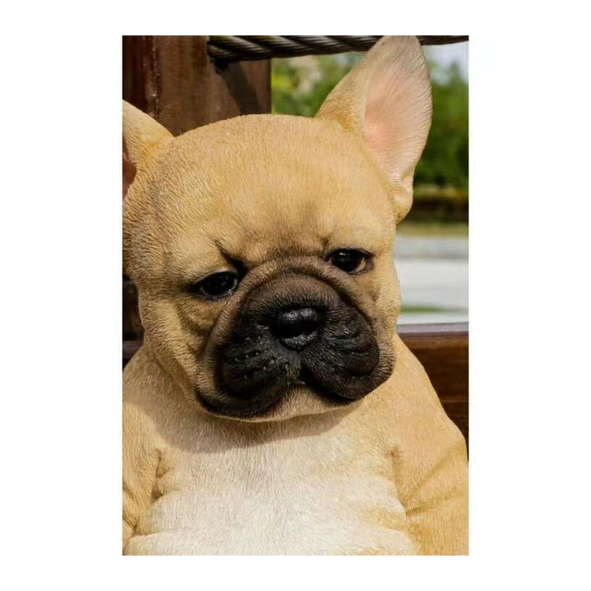 Fdit Hundefigur aus Kunstharz in Beige als dekorative Statue für Indoor und Outdoor - Bild 3
