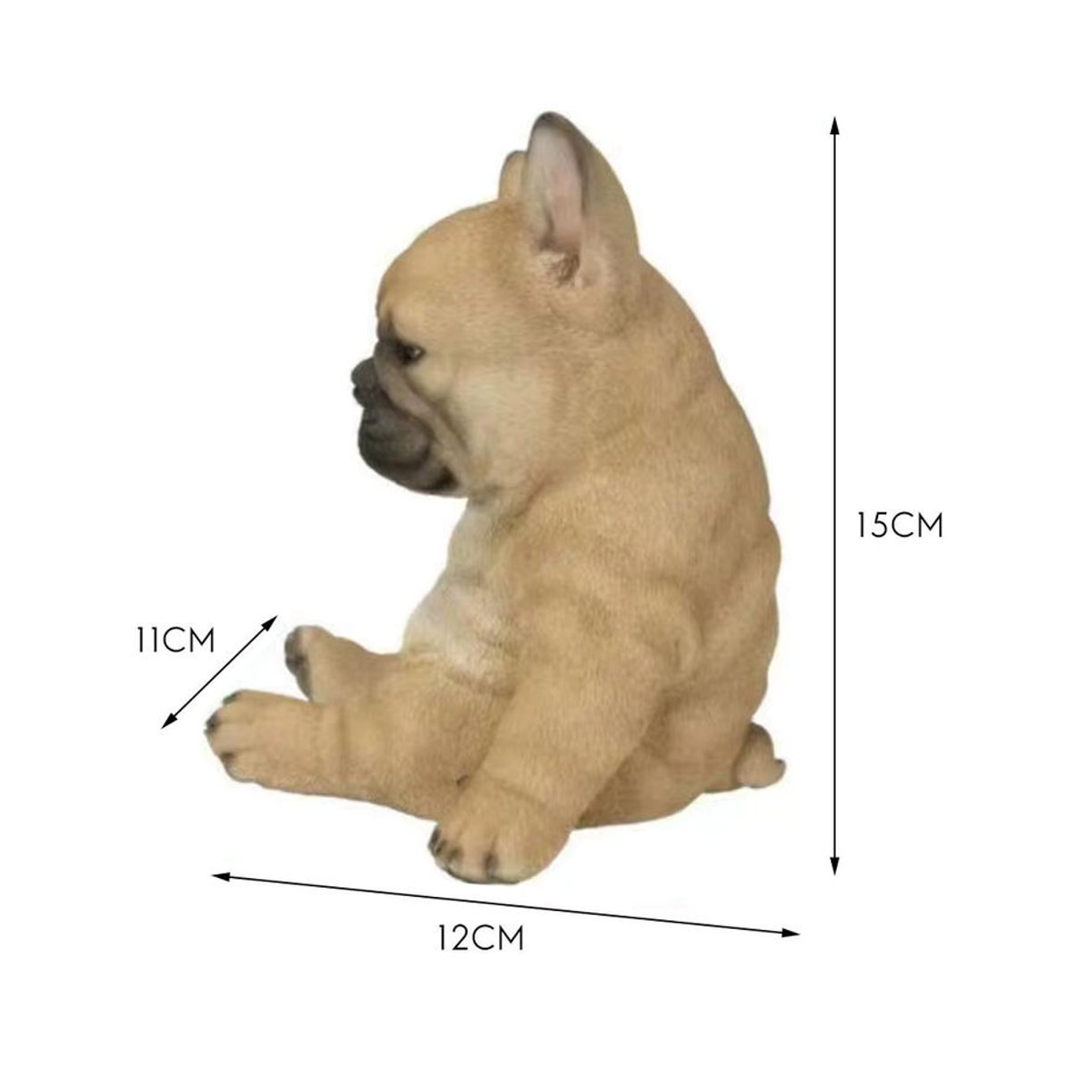 Fdit Hundefigur aus Kunstharz in Beige als dekorative Statue für Indoor und Outdoor - Bild 5