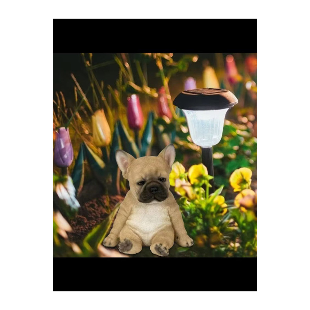 Fdit Hundefigur aus Kunstharz in Beige als dekorative Statue für Indoor und Outdoor - Bild 7
