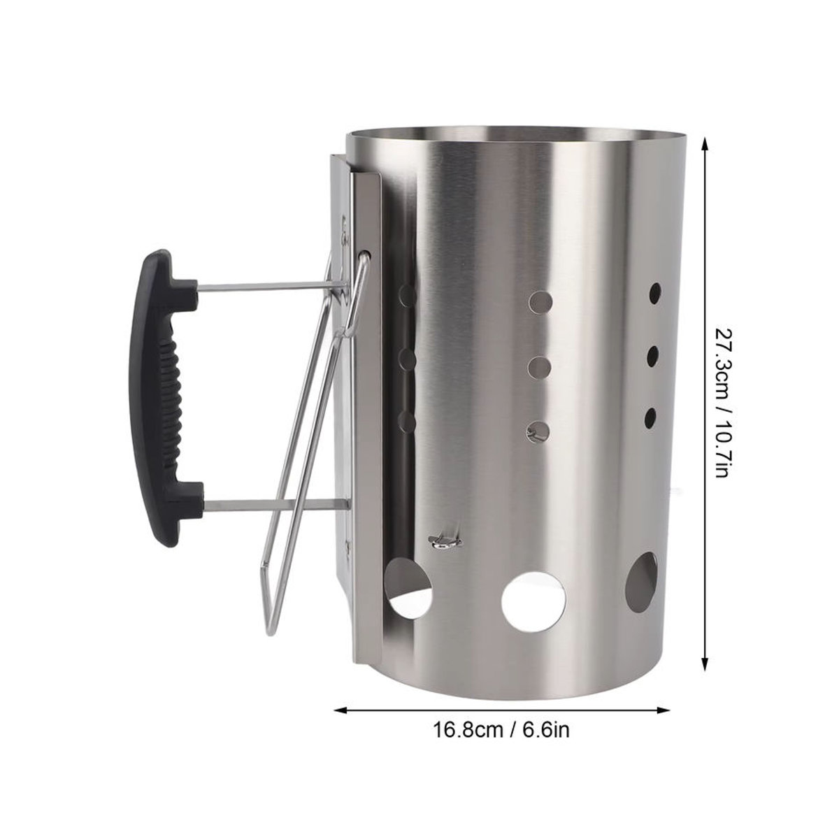 Fdit Kaminstarter aus Edelstahl für Grill und Camping, tragbarer Holzkohle-Starterfass - Bild 4
