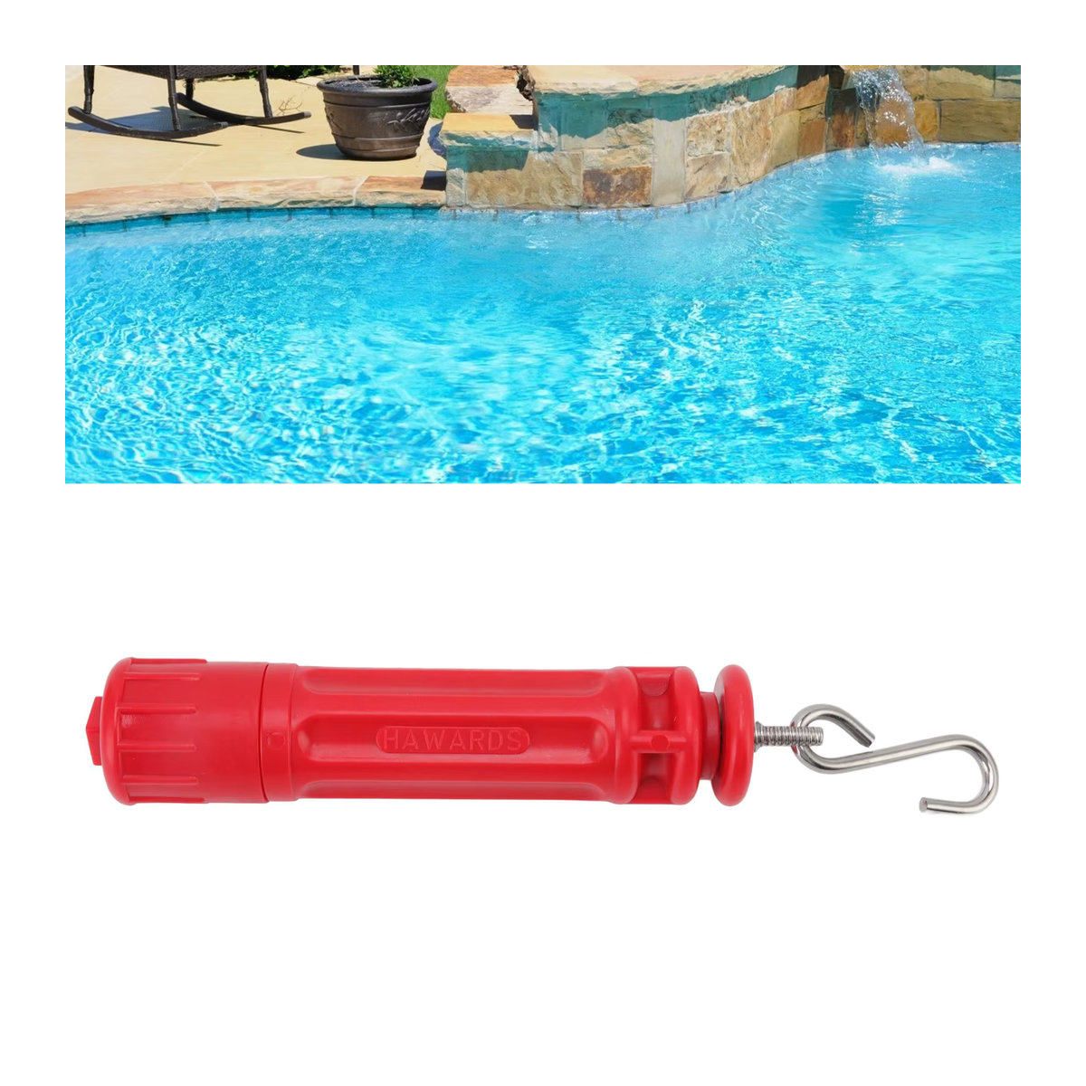 Fdit Lane Line Spanner aus Edelstahl in Rot für Schwimmbad-Leinen - Bild 2