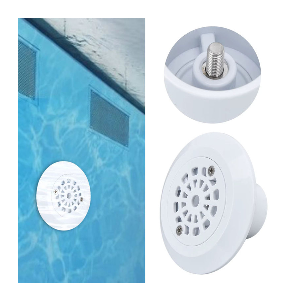 Fdit Pool Abfluss und Wasser Einlass aus Kunststoff in Weiß für Schwimmbäder und Spas - Bild 2