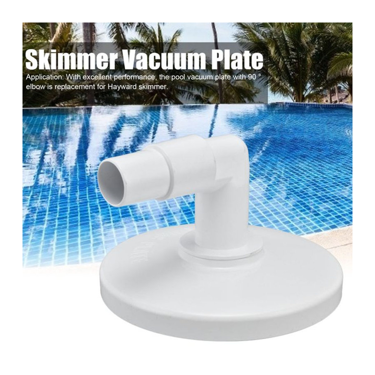 Fdit Pool Skimmer Vakuumplatte aus Kunststoff mit 90 Grad Winkel in Weiß als Ersatz für Hayward - Bild 1