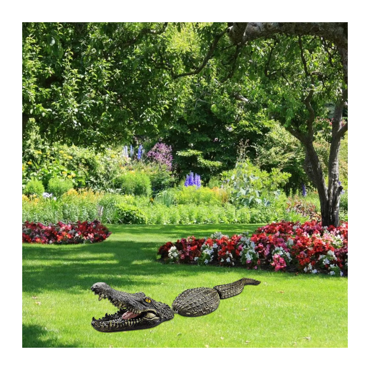 Fdit Schwimmendes Gartenornament Simulation Statue in Grün für Pool und Teich - Bild 3