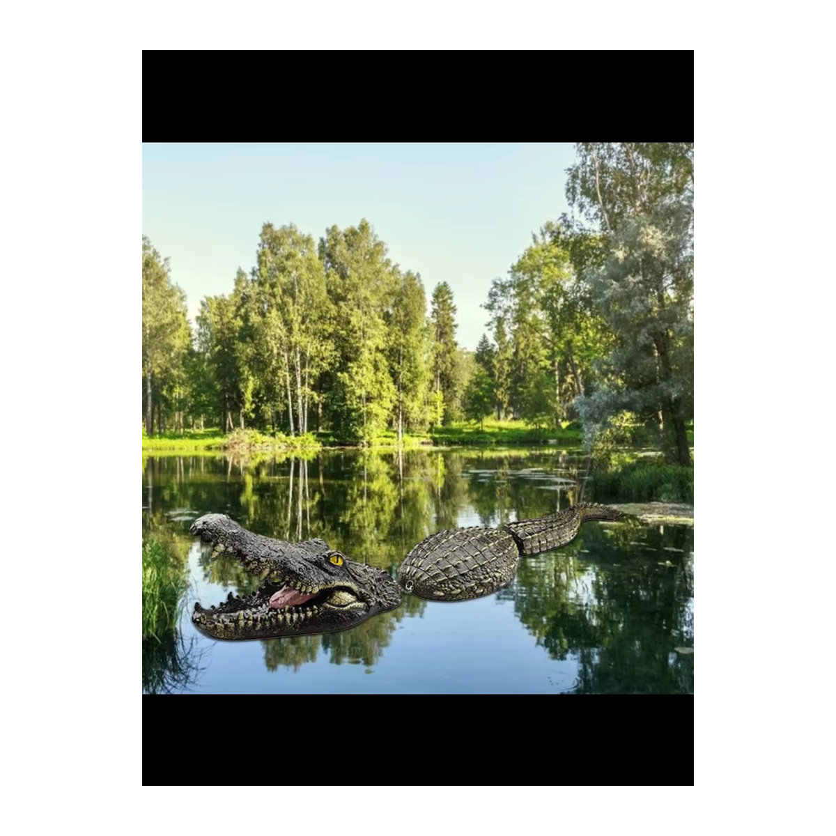 Fdit Schwimmendes Gartenornament Simulation Statue in Grün für Pool und Teich - Bild 5