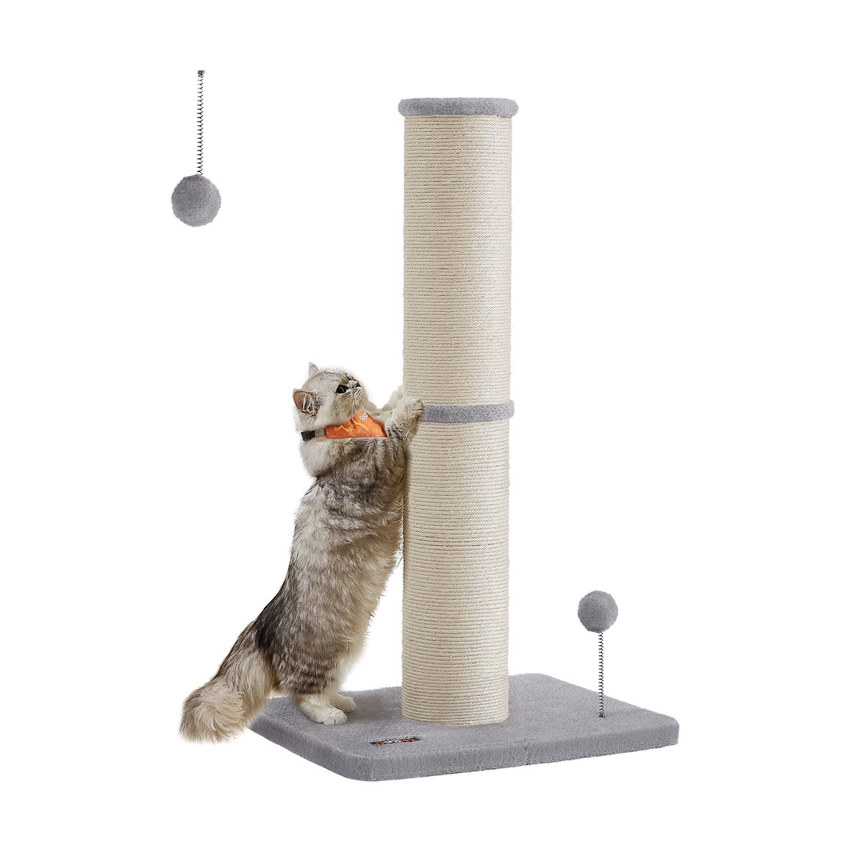 Feandrea Kratzbaum als freistehende Kratzsäule für mittelgroße und große Katzen, Höhe: 85 cm, Stammstärke: 13 cm, Farbe: Schwarz/Grau - Bild 2