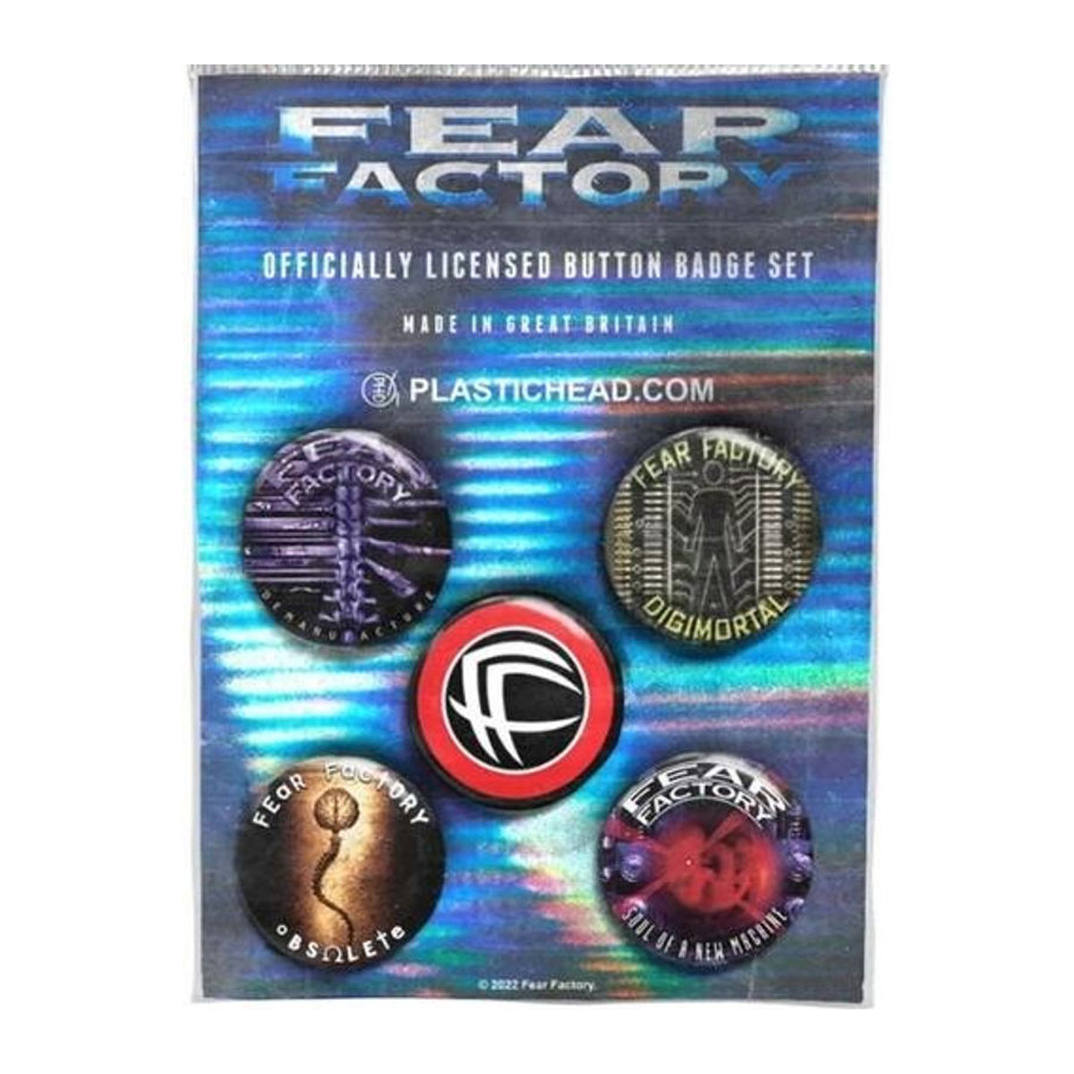Fear Factory 1992-2001 Albums Badge Set 5er Pack in Schwarz und Mehrfarbig - Bild 1