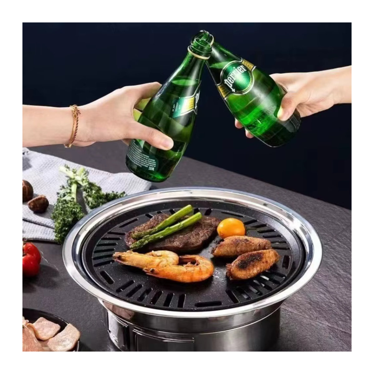 FEB.WIND Multifunktionaler Holzkohlegrill aus Edelstahl für Haushalt und Camping - Bild 4