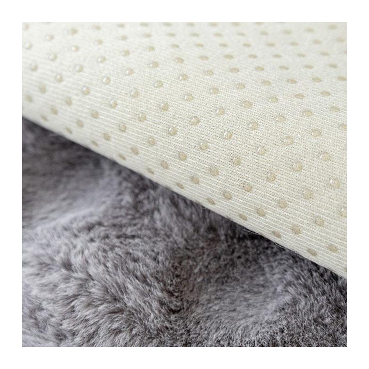 FebEr Kaninchen Plüsch Sofa Kissen Grau, B/B: 70 x 70 cm - Bild 7