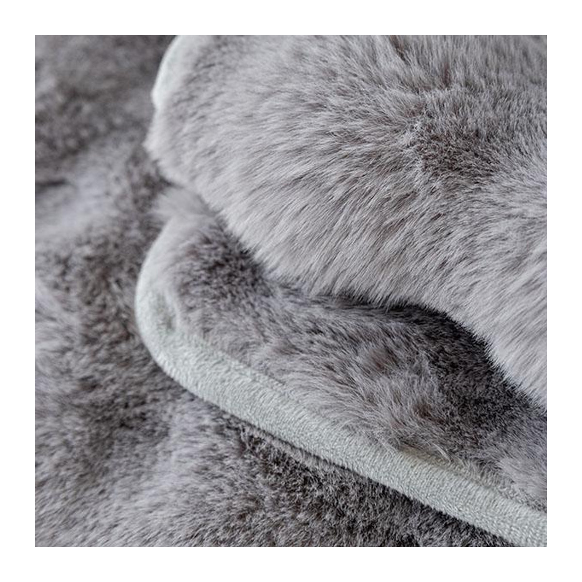FebEr Kaninchen Plüsch Sofa Kissen in Grau, rutschfeste Sofa Abdeckung für den Winter, B/B: 70 x 210 cm - Bild 12