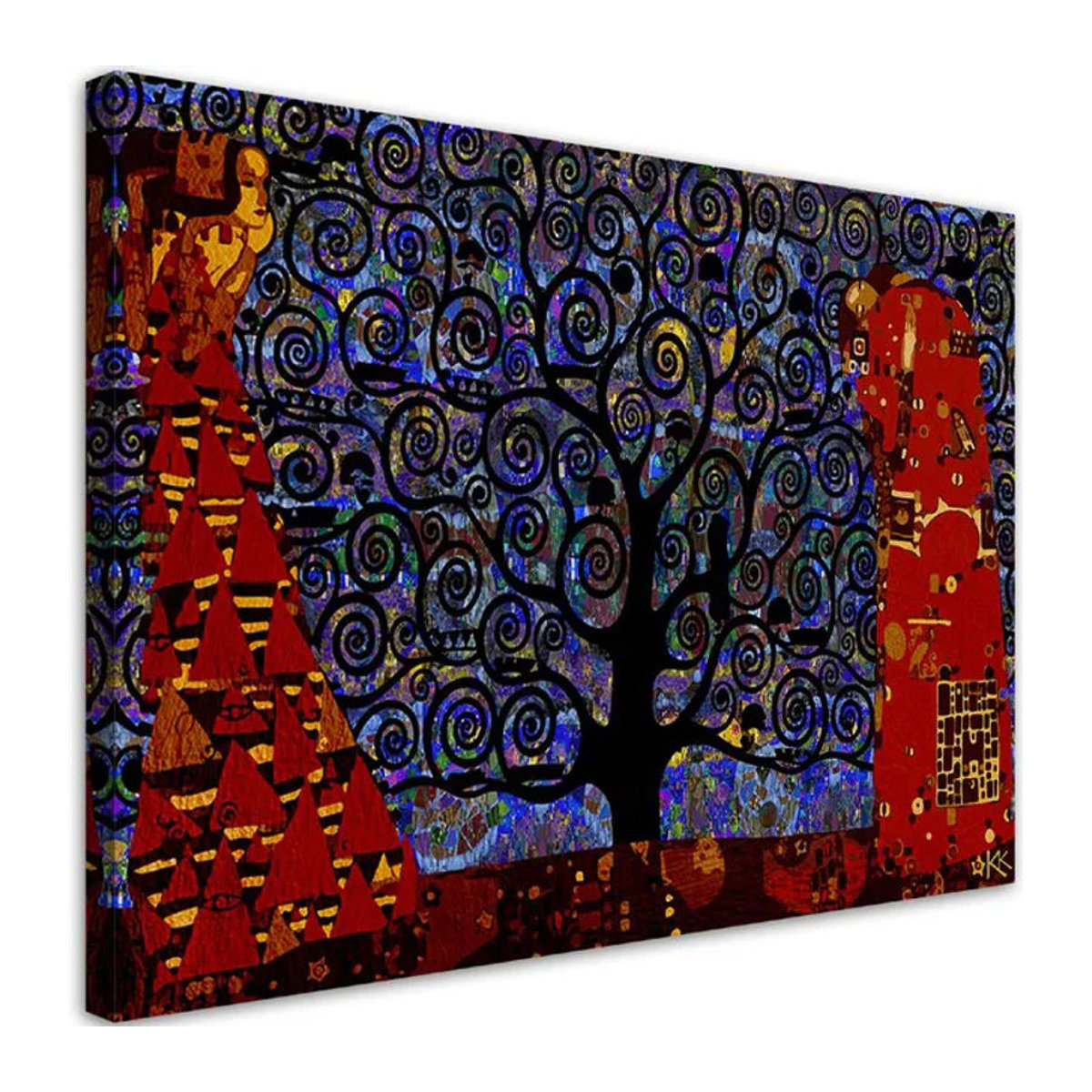 Feeby Leinwand Abstrakt Baum des Lebens Gustav Klimt, Mehrfarbig, B: 60 cm, H: 40 cm - Bild 1