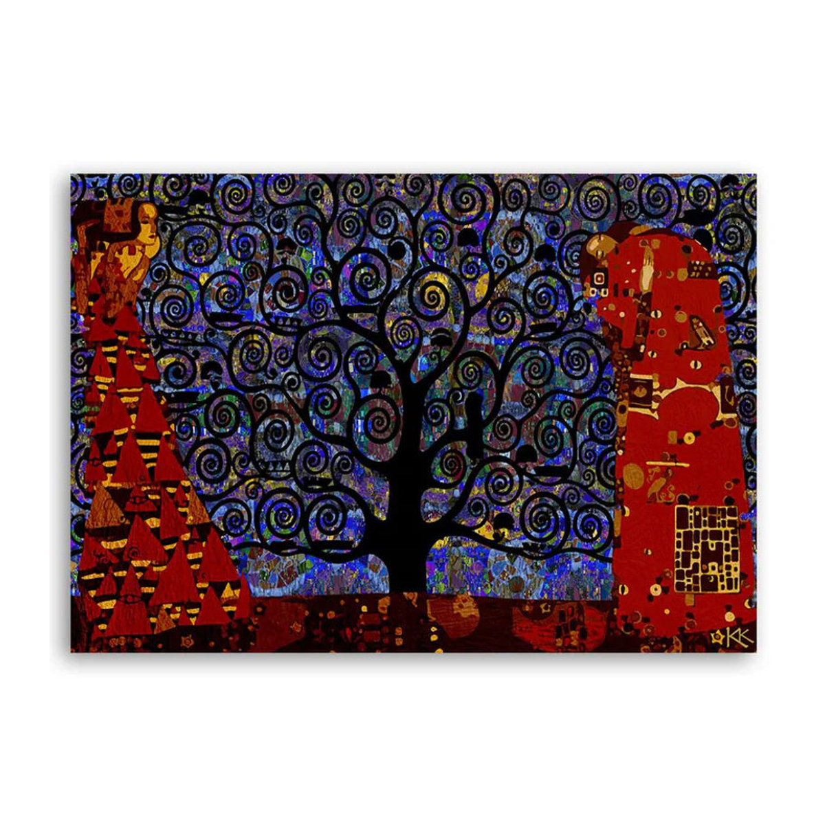 Feeby Leinwand Abstrakt Baum des Lebens Gustav Klimt, Mehrfarbig, B: 60 cm, H: 40 cm - Bild 2