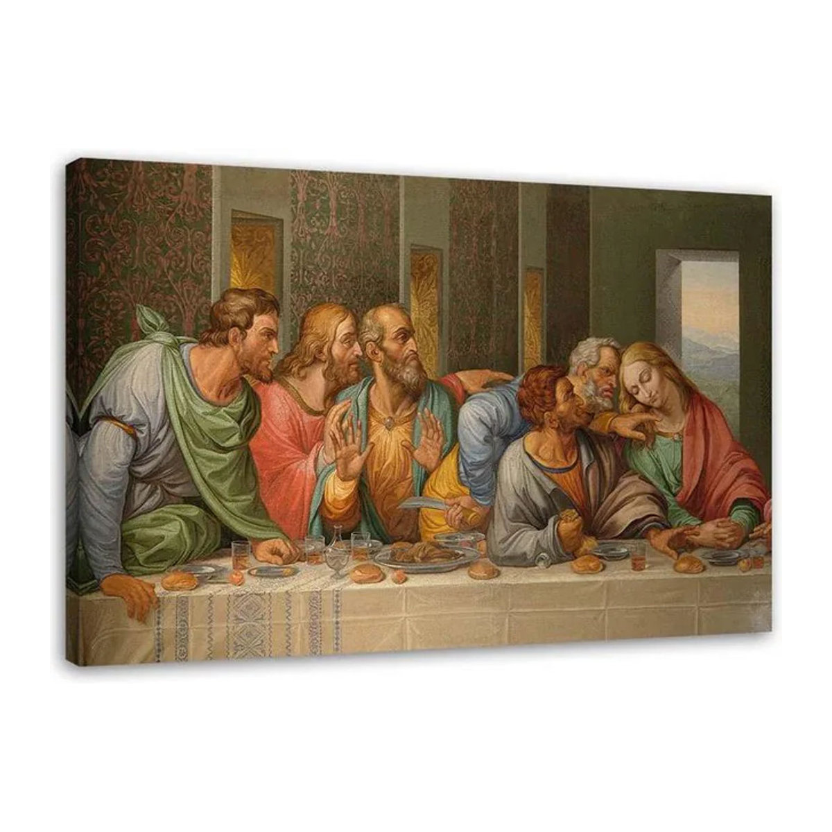 Feeby Leinwand Das Abendmahl von Leonardo da Vinci, mehrfarbig, B: 60 cm, H: 40 cm - Bild 1