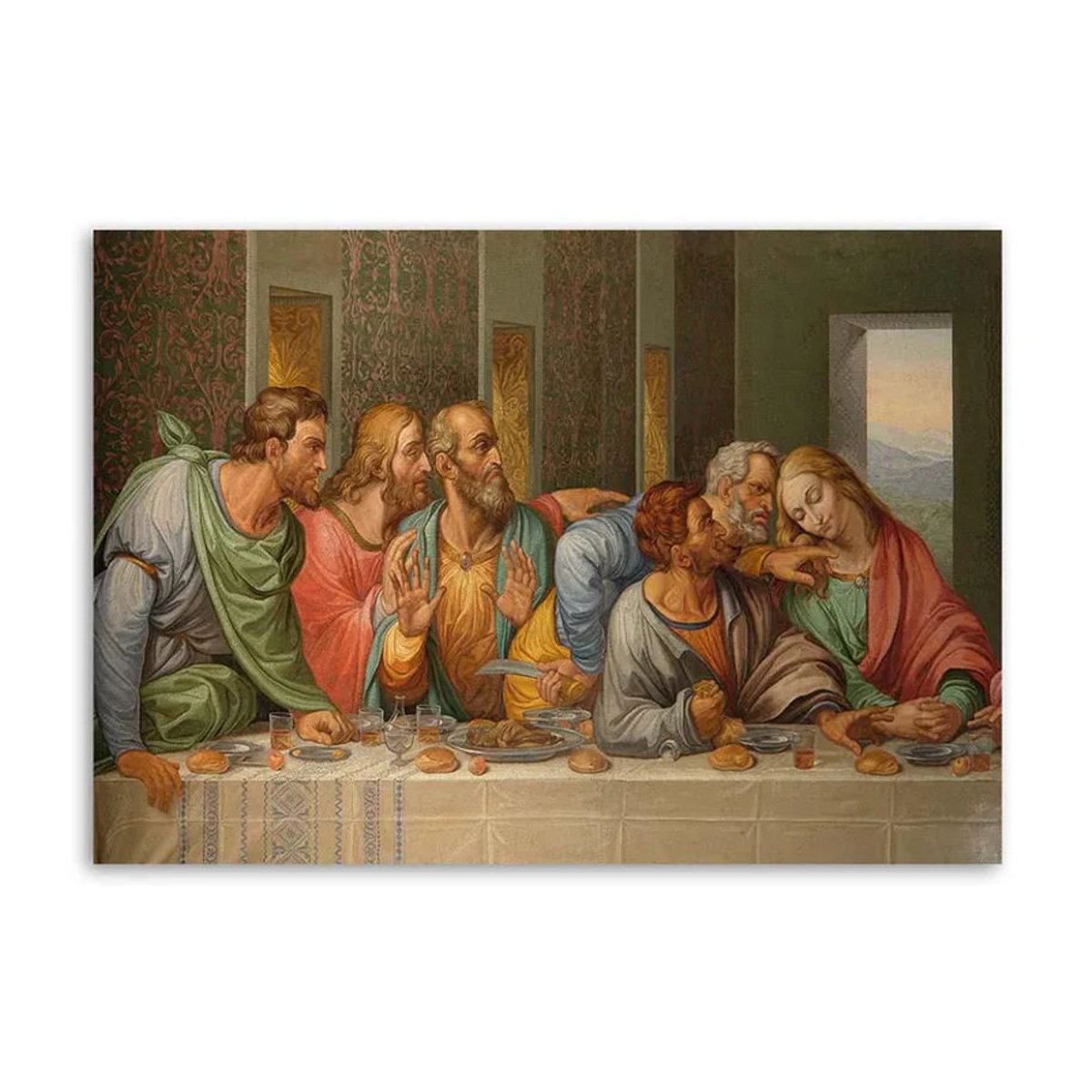 Feeby Leinwand Das Abendmahl von Leonardo da Vinci, mehrfarbig, B: 60 cm, H: 40 cm - Bild 3