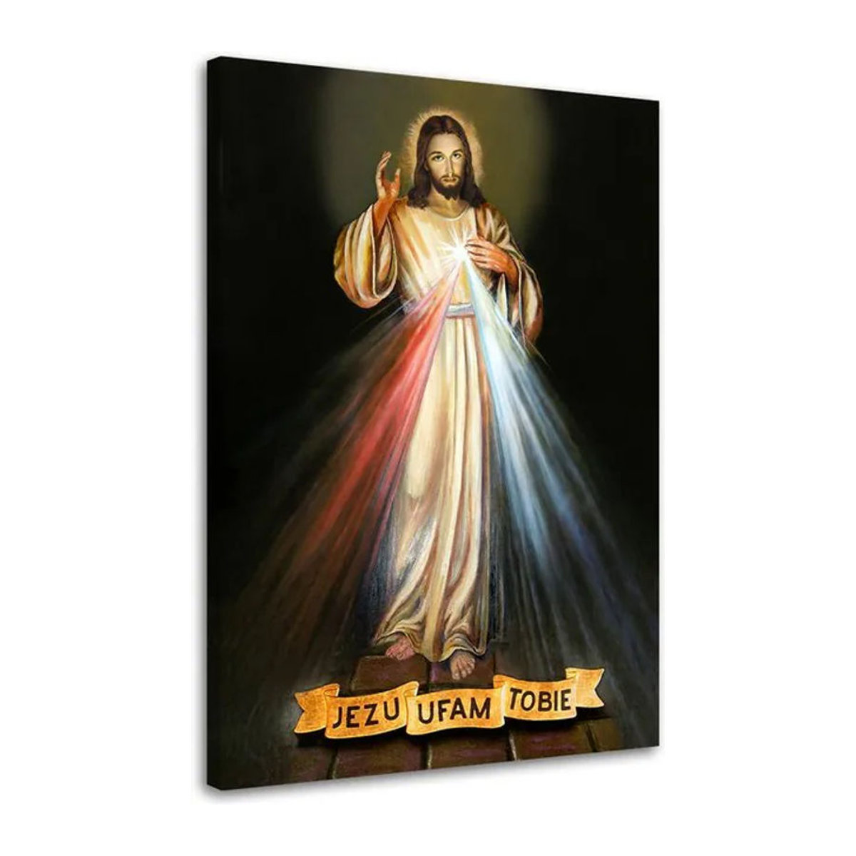 Feeby Leinwand Jezus ik vertrouw op u Typografie Porträt mehrfarbig B: 60 cm, H: 90 cm - Bild 1