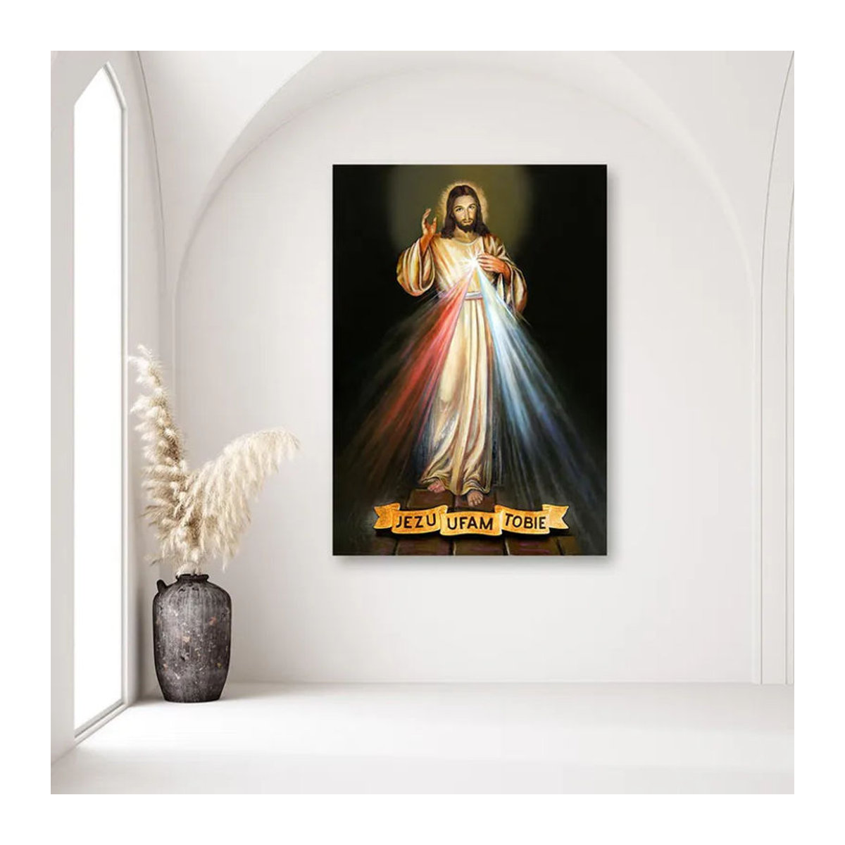 Feeby Leinwand Jezus ik vertrouw op u Typografie Porträt mehrfarbig B: 60 cm, H: 90 cm - Bild 2