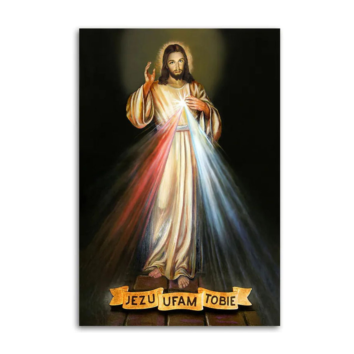 Feeby Leinwand Jezus ik vertrouw op u Typografie Porträt mehrfarbig B: 60 cm, H: 90 cm - Bild 3