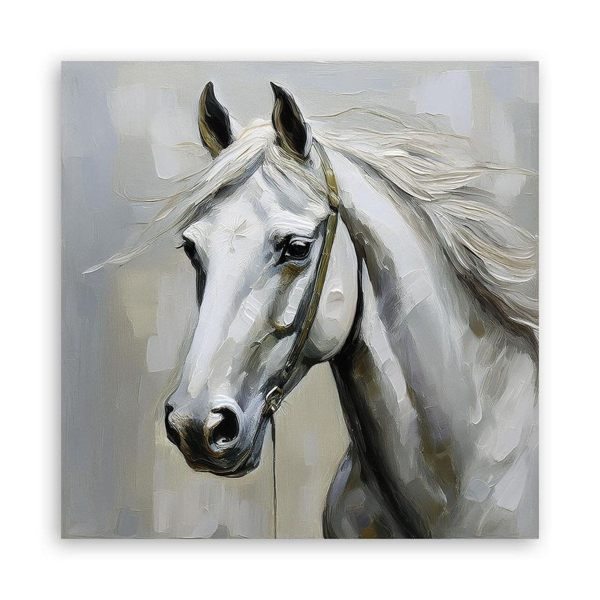 Feeby Leinwand Wanddekoration Weißes Pferd Modern B/B/H: 30 x 30 x 30 cm - Bild 2
