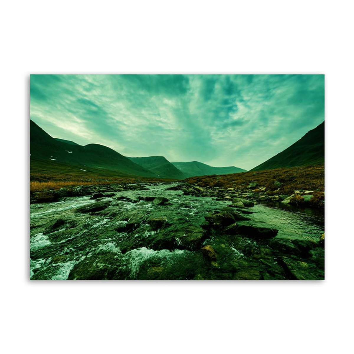 Feeby Leinwandbild Berglandschaft in Grün, Querformat, B: 60 cm, H: 40 cm - Bild 3