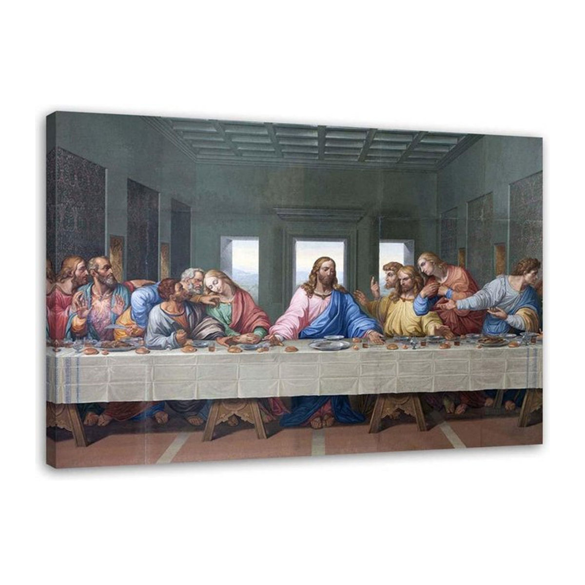 Feeby Leinwandbild Das letzte Abendmahl von Leonardo da Vinci, mehrfarbig, B: 100 cm, H: 70 cm - Bild 1