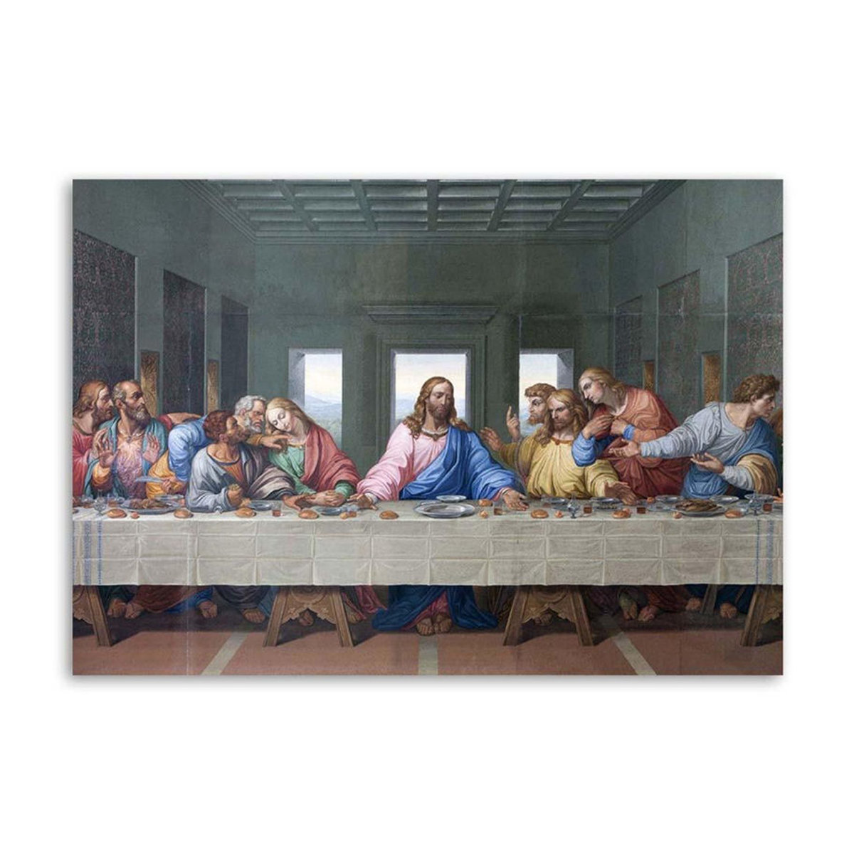 Feeby Leinwandbild Das letzte Abendmahl von Leonardo da Vinci, mehrfarbig, B: 100 cm, H: 70 cm - Bild 3