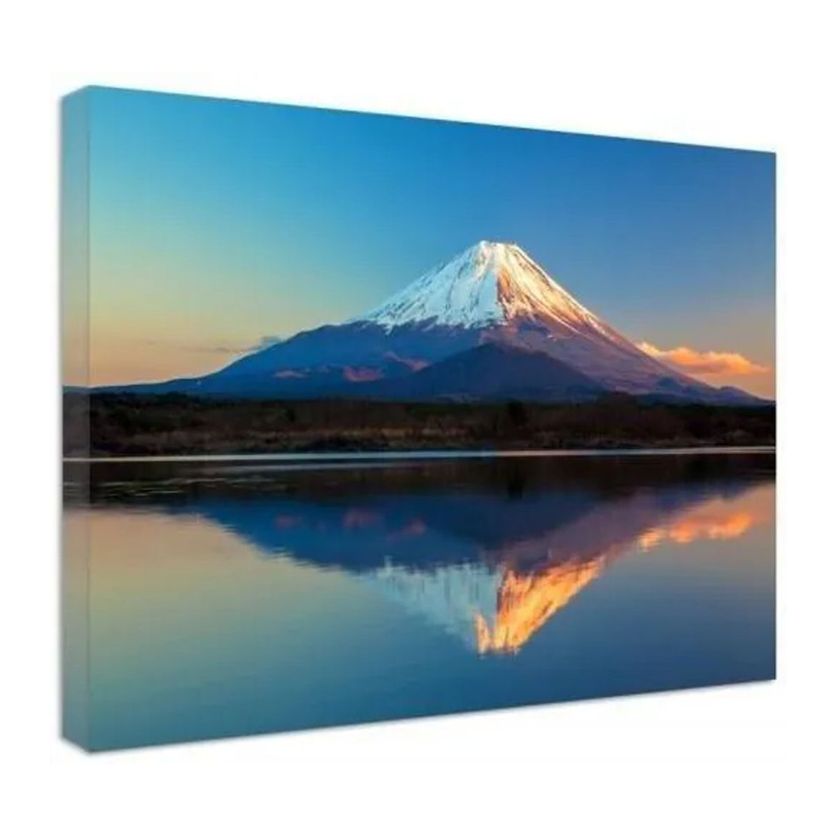 Feeby Leinwandbild Japanische Landschaft mit Mont Fuji in Blau, B: 60 cm, H: 40 cm - Bild 1