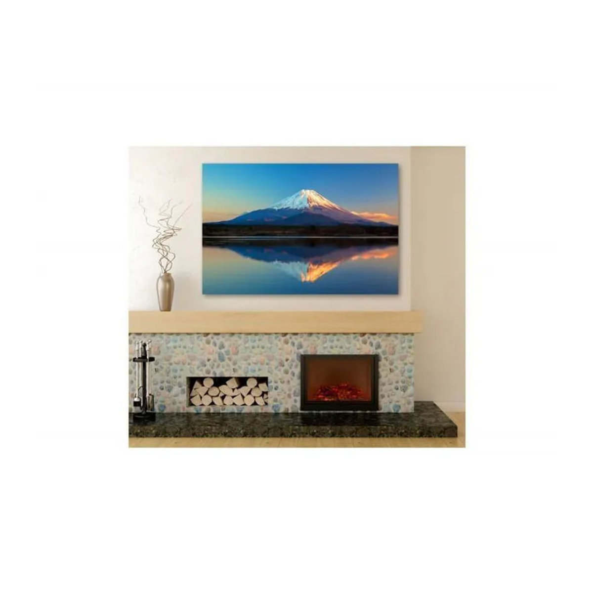 Feeby Leinwandbild Japanische Landschaft mit Mont Fuji in Blau, B: 60 cm, H: 40 cm - Bild 3