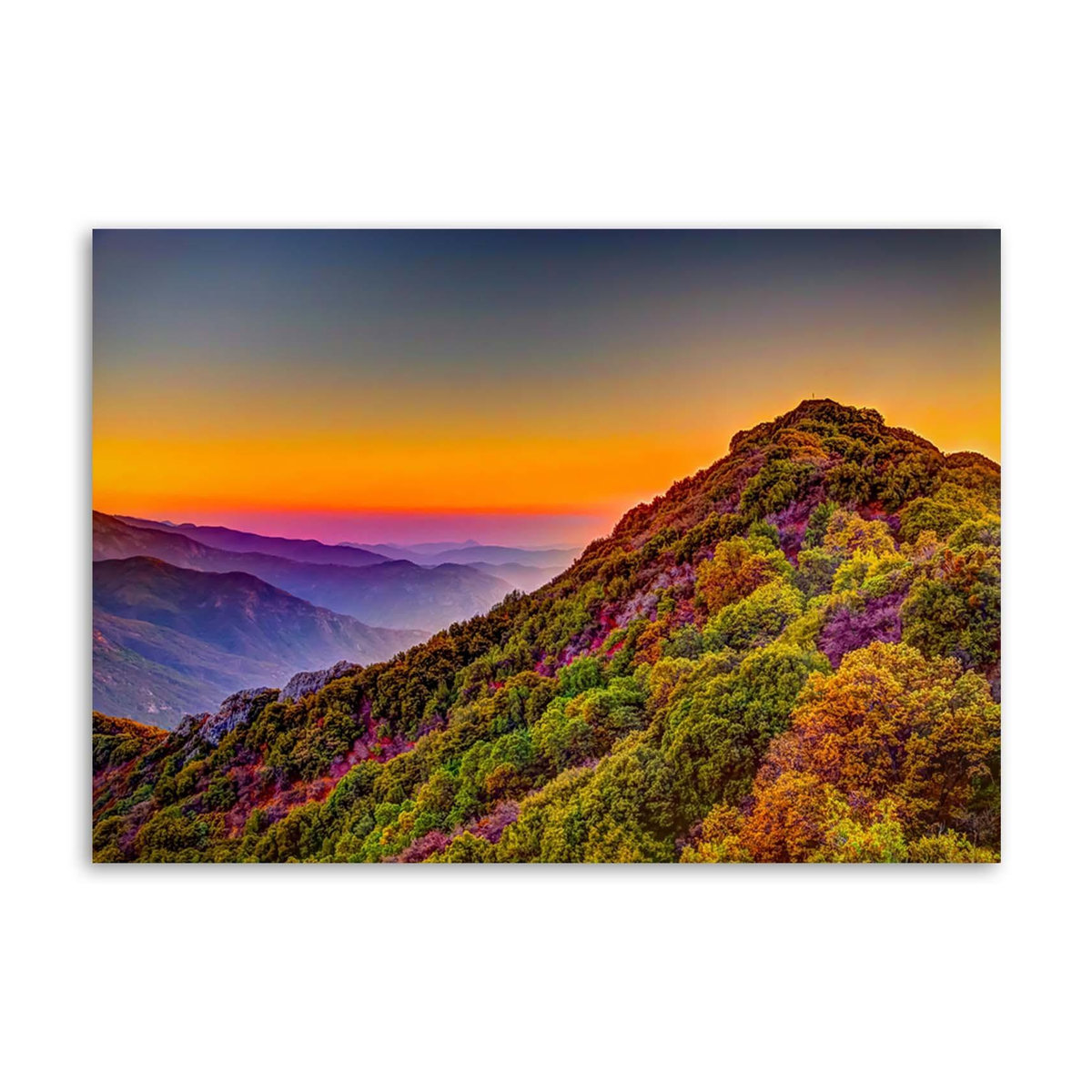 Feeby Leinwandbild Landschaft mit Bergen in Blau und Mehrfarbig, B/H: 60 x 40 cm - Bild 3