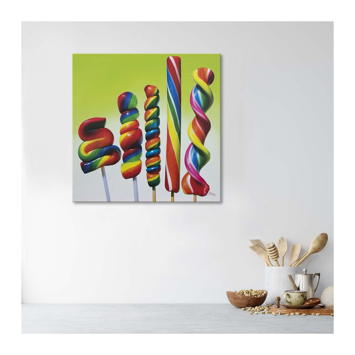 Feeby Leinwandbild Lollipop mehrfarbig B/H: 30 x 30 cm - Bild 2