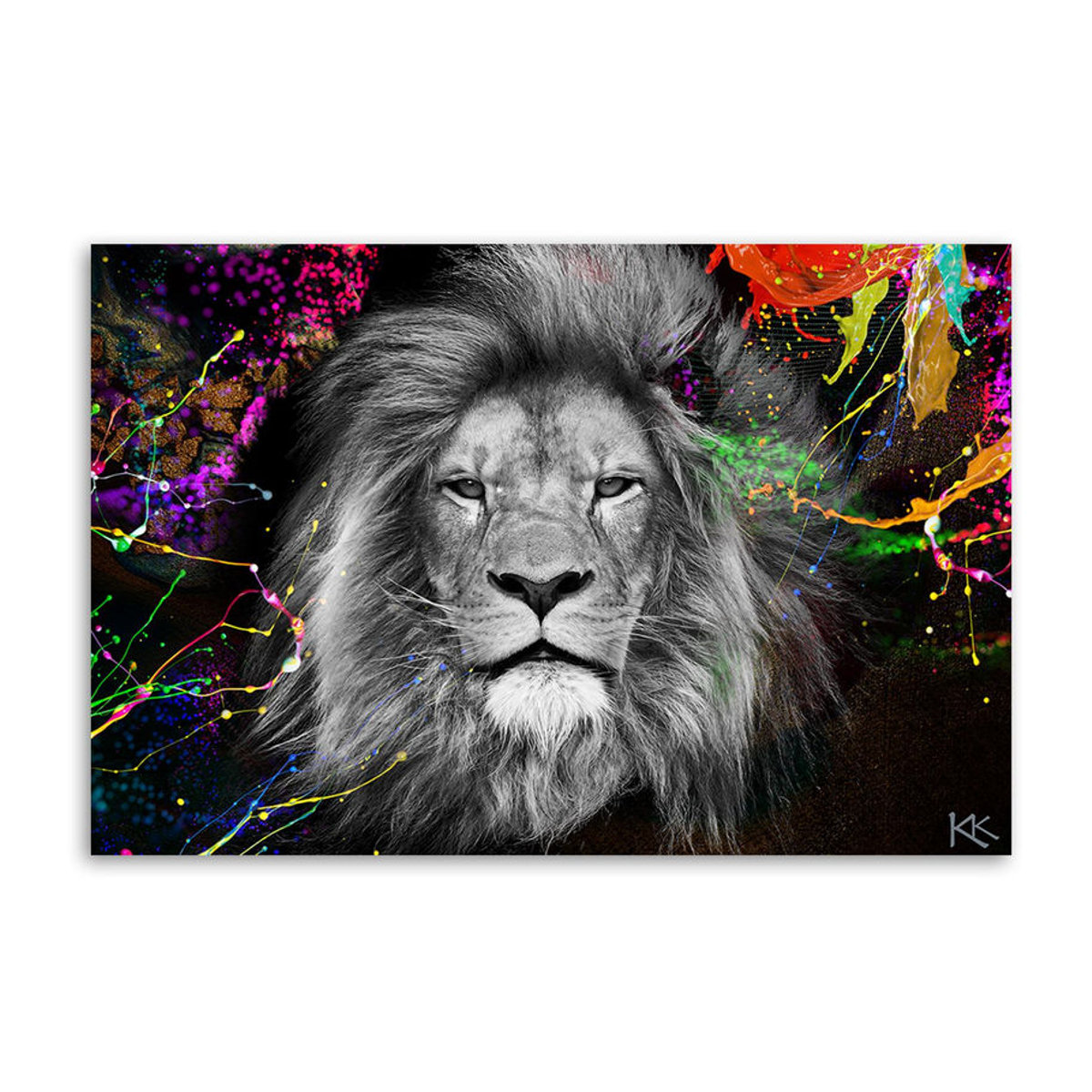 Feeby Leinwandbild Löwe modern mehrfarbig B: 60 cm, H: 40 cm - Bild 2