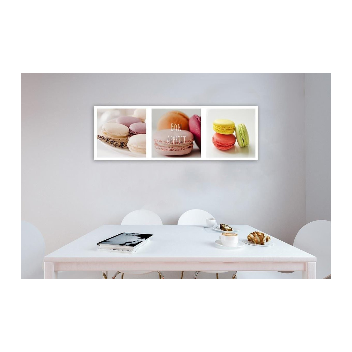 Feeby Leinwandbild Macarons Dekoration, Farbe: Rosa und Mehrfarbig, B: 90 cm, H: 30 cm - Bild 2