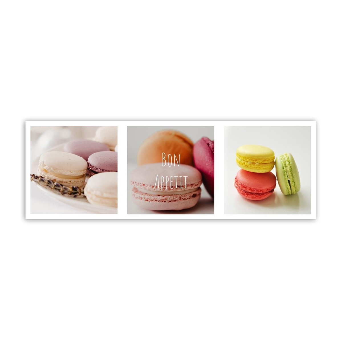 Feeby Leinwandbild Macarons Dekoration, Farbe: Rosa und Mehrfarbig, B: 90 cm, H: 30 cm - Bild 3