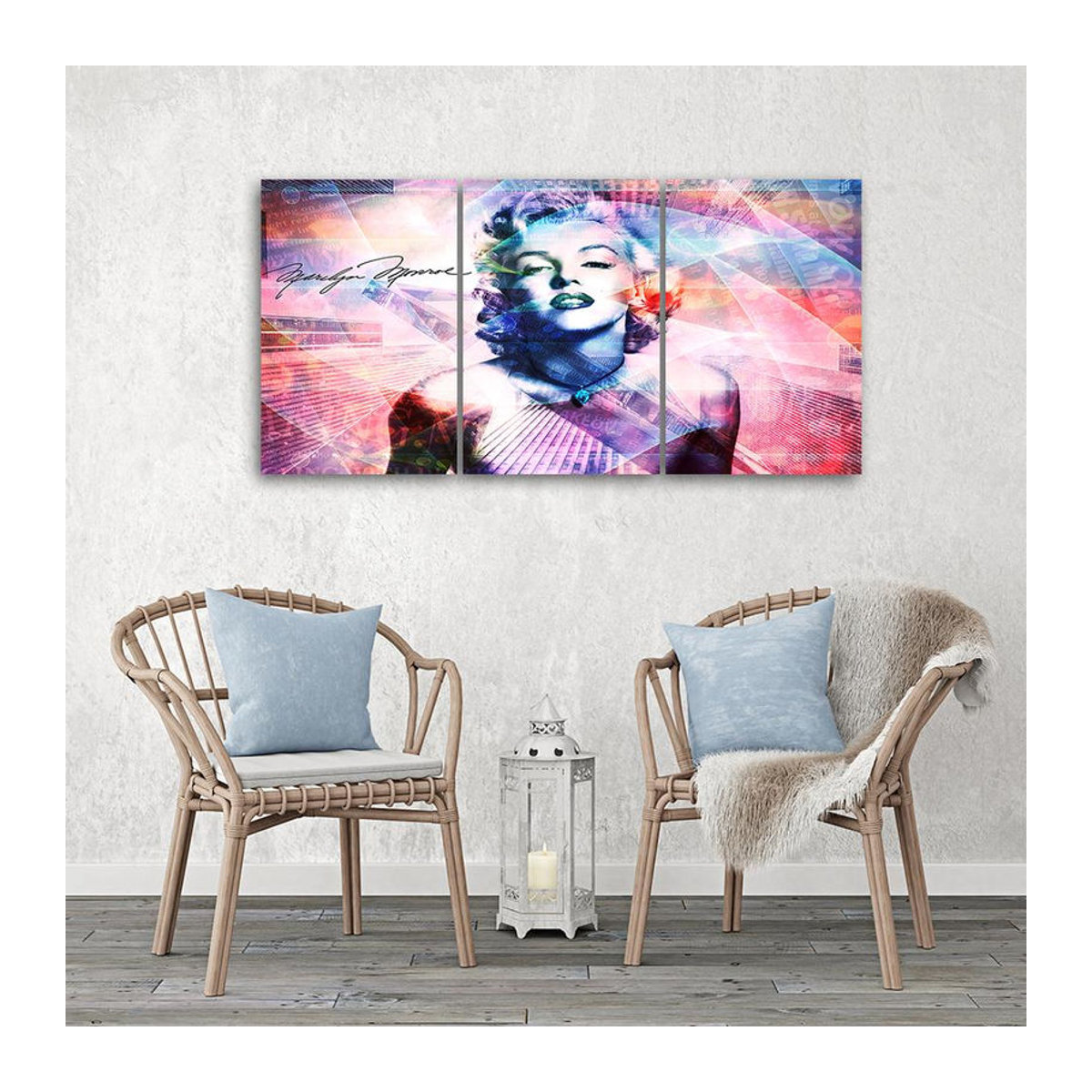 Feeby Leinwandbild Marilyn Monroe Porträt mehrfarbig Querformat Breite: 60 cm, Höhe: 40 cm - Bild 2