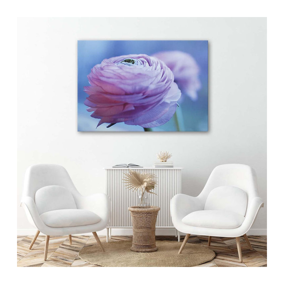 Feeby Leinwandbild Pfingstrose Blumen in Rosa, Querformat, B: 60 cm, H: 40 cm - Bild 2