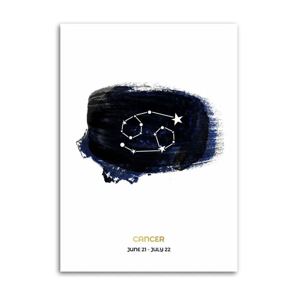 Feeby Leinwandbild Sternzeichen Krebs Abstrakt Dekoration Weiß/Schwarz B: 40 cm, H: 60 cm - Bild 2