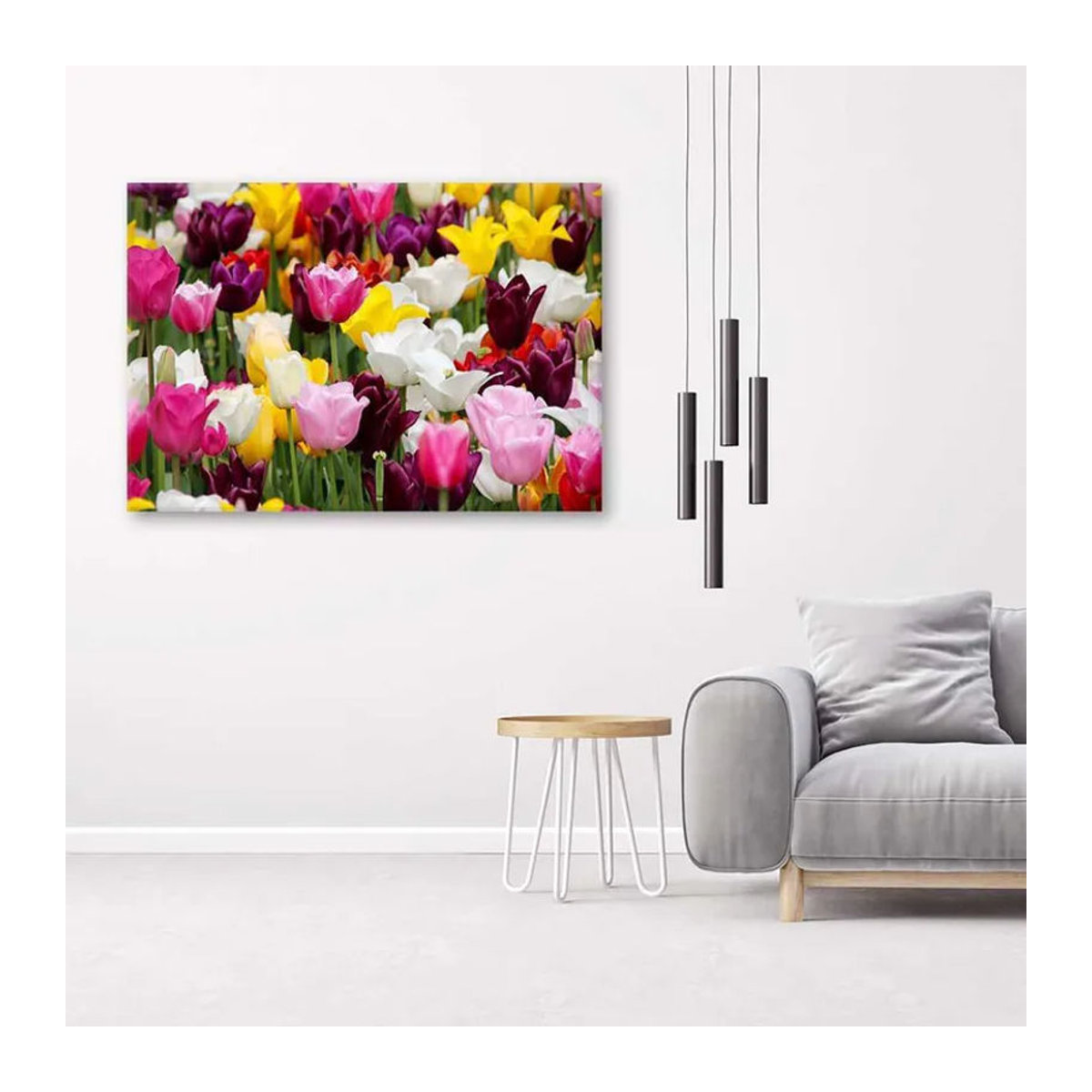 Feeby Leinwandbild Tulpenwiese in Querformat, mehrfarbig, B: 60 cm, H: 40 cm - Bild 2