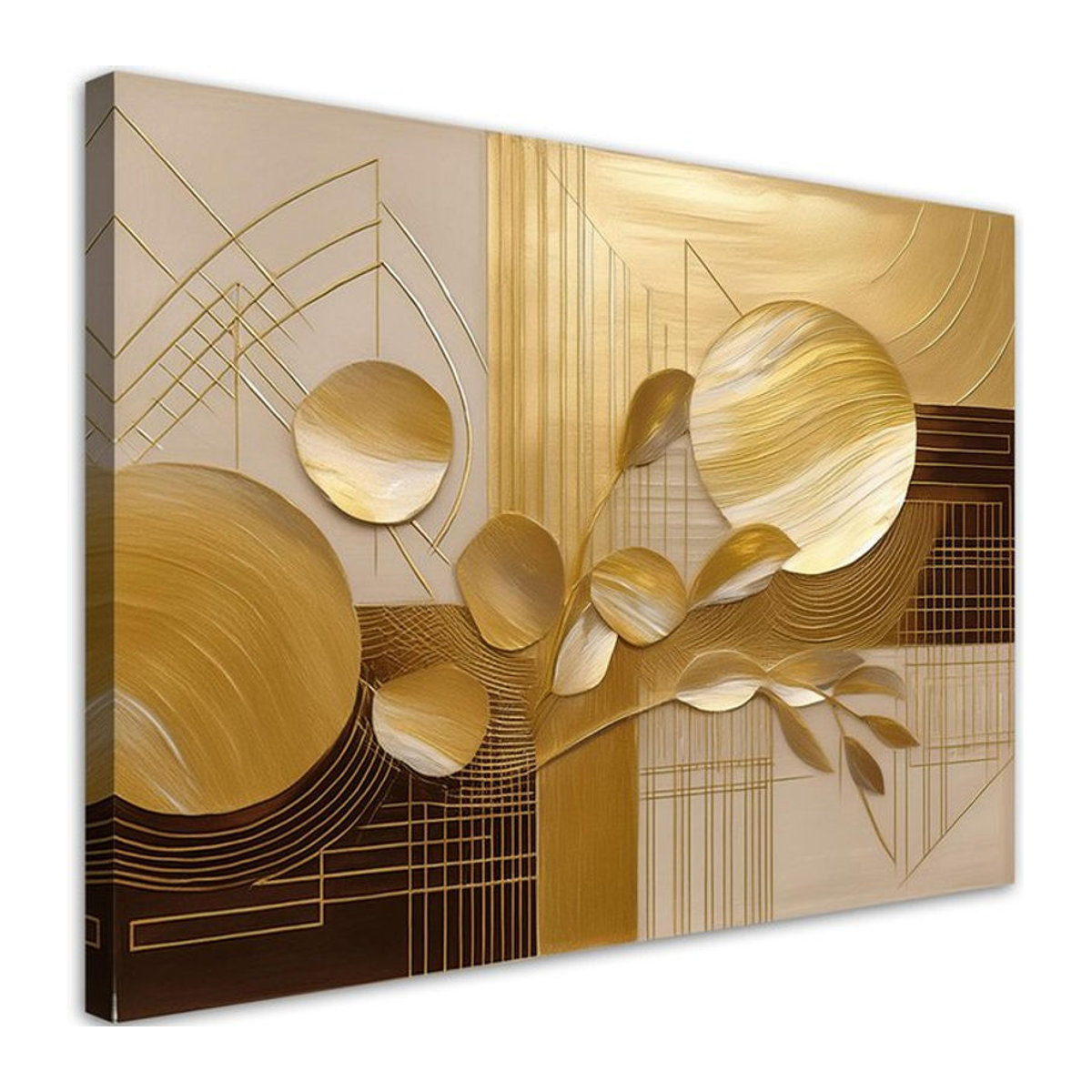 Feeby Leinwanddruck Gold Glamour Abstrakt, B: 60 cm, H: 40 cm, Farbe: Gold/Gelb - Bild 1