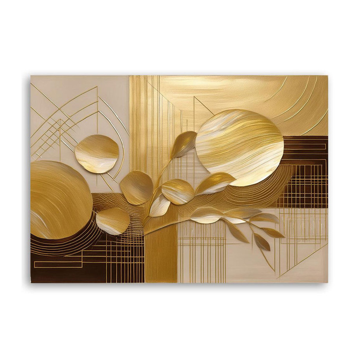 Feeby Leinwanddruck Gold Glamour Abstrakt, B: 60 cm, H: 40 cm, Farbe: Gold/Gelb - Bild 3
