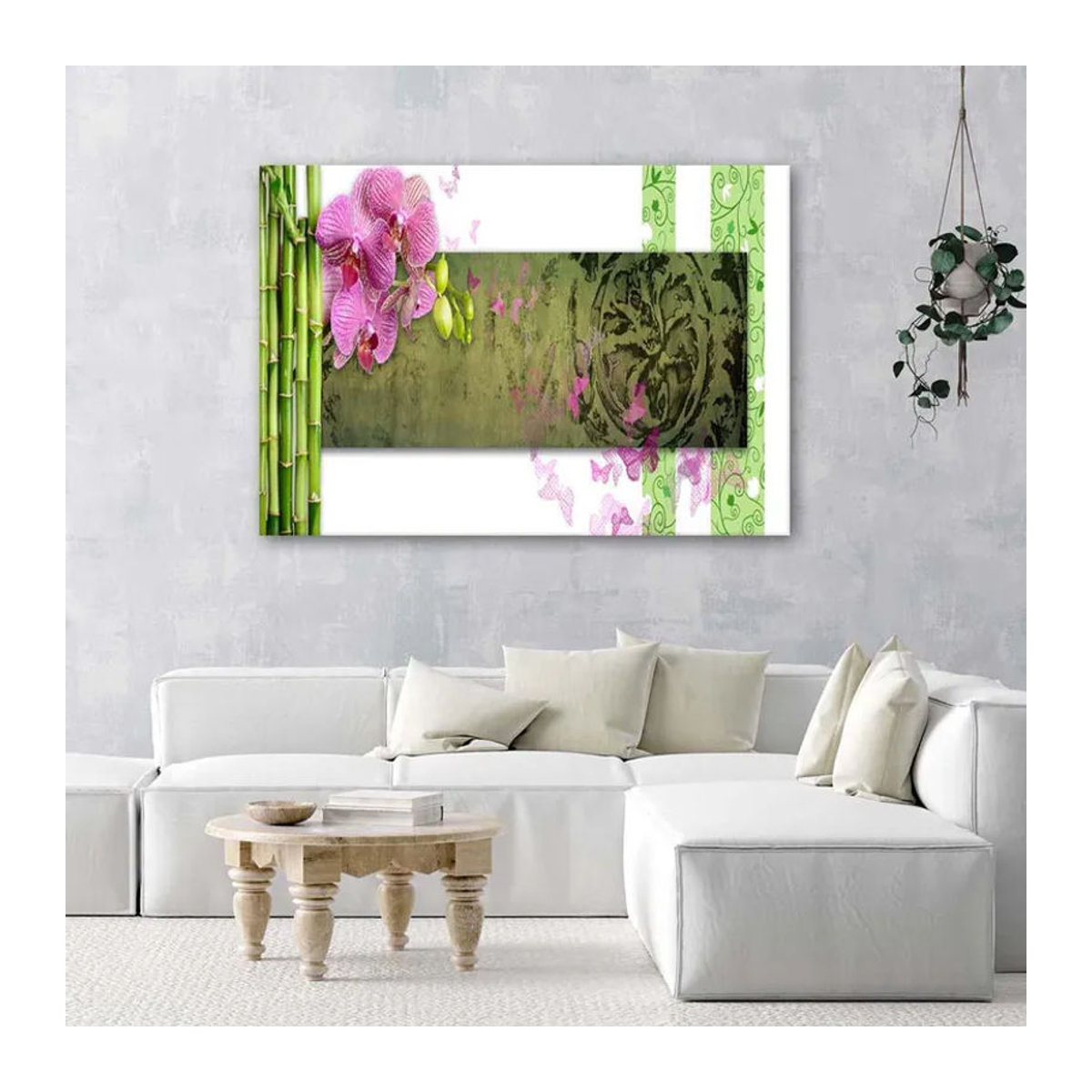 Feeby Leinwanddruck Orchidee und Bambus in Braun und Mehrfarbig, B: 60 cm, H: 40 cm - Bild 3