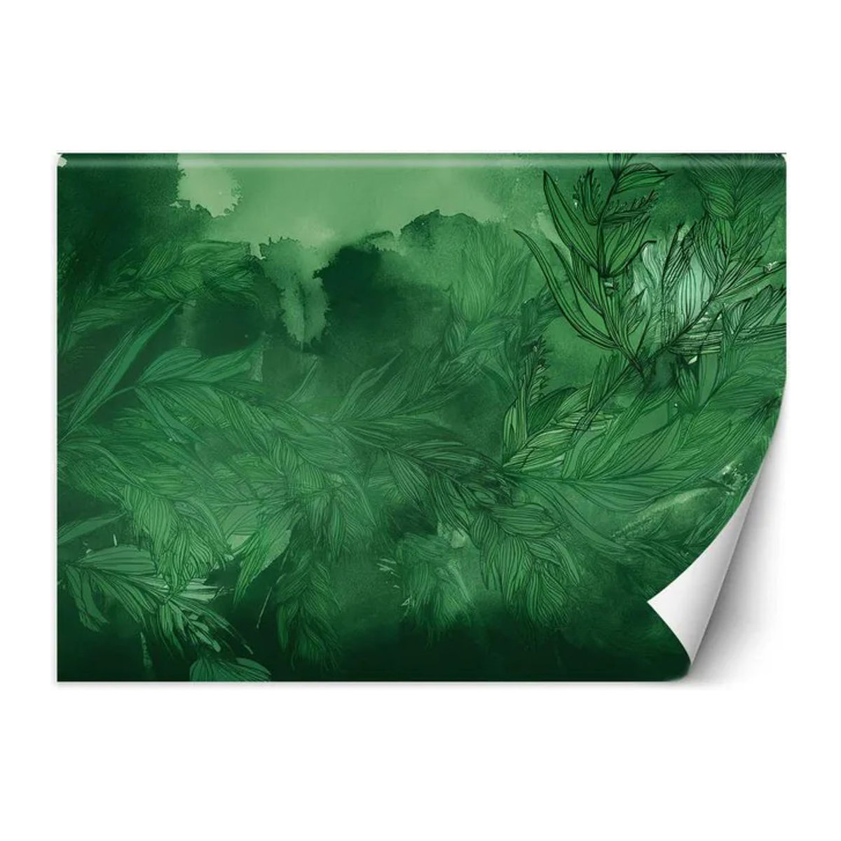 Feeby Wandbehang Natuur Botanica mit floralem Blumen- und Blättermuster in Grün, B: 100 cm, H: 70 cm - Bild 1