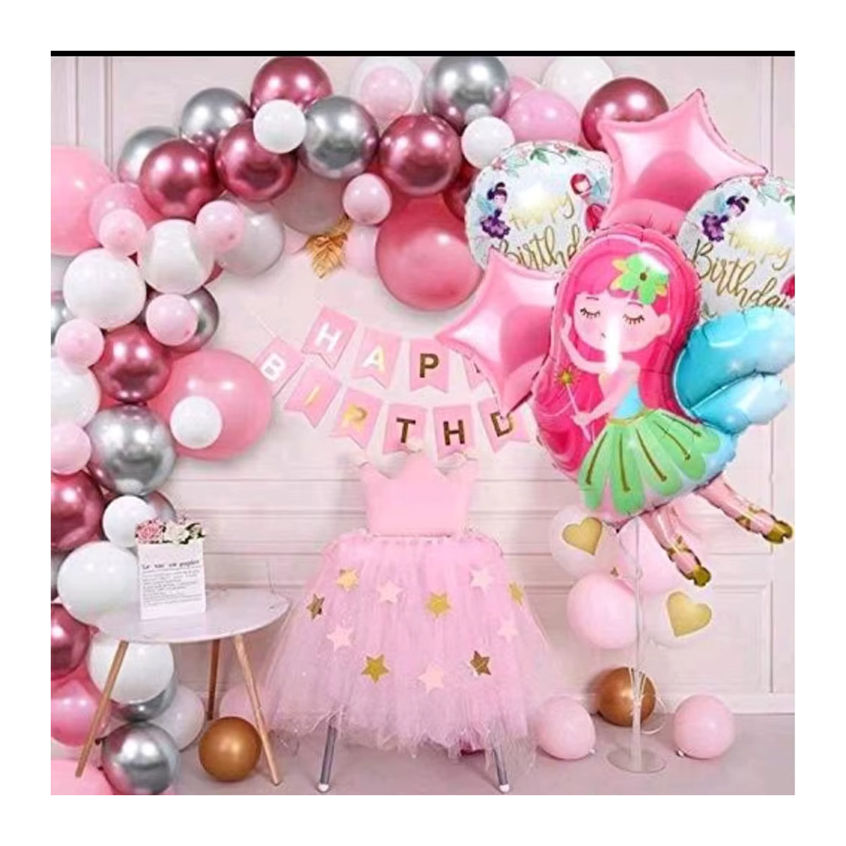 Feenprinzessin Ballon-Set für Kindergeburtstage und Märchen-Themenpartys, mehrfarbig - Bild 2