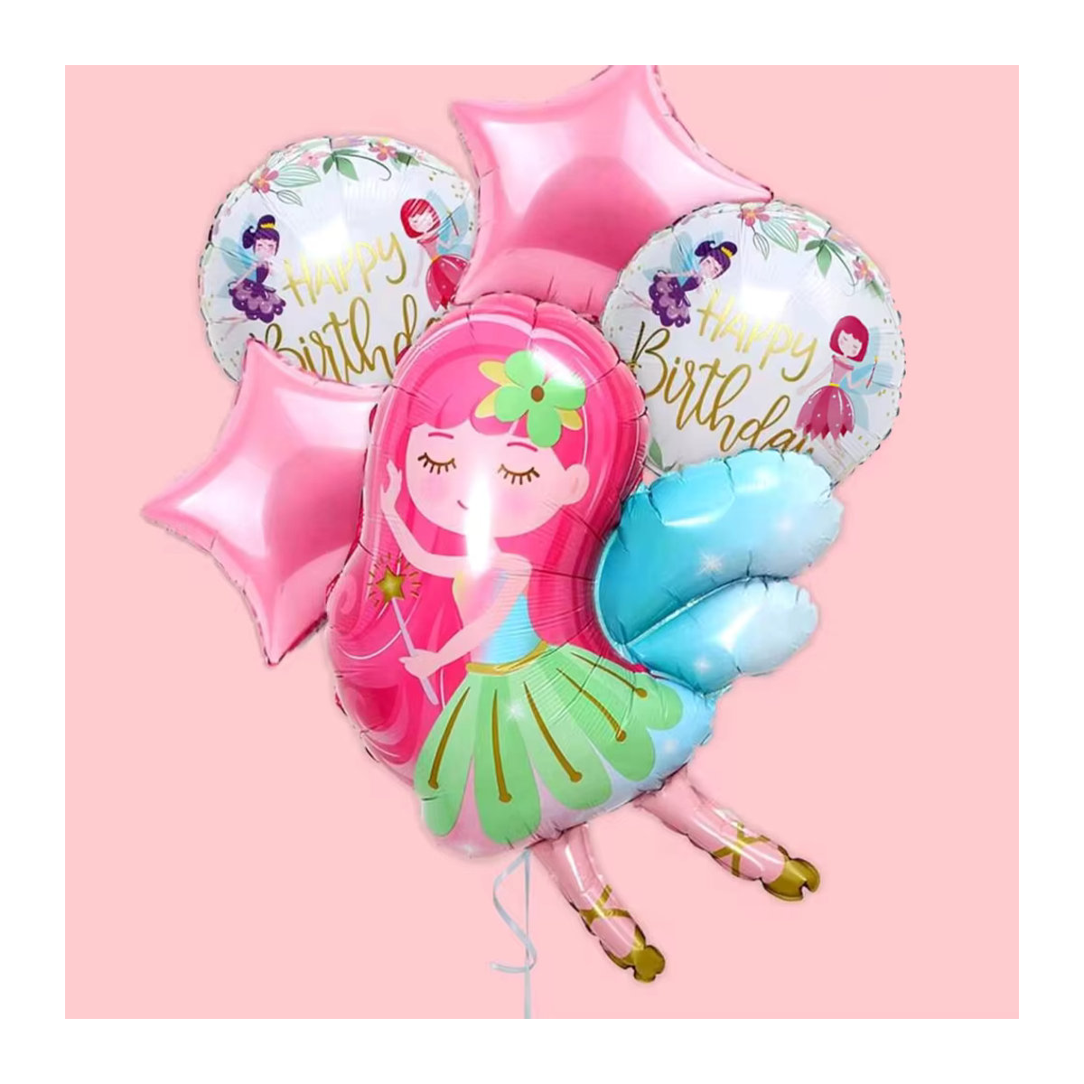 Feenprinzessin Ballon-Set für Kindergeburtstage und Märchen-Themenpartys, mehrfarbig - Bild 3