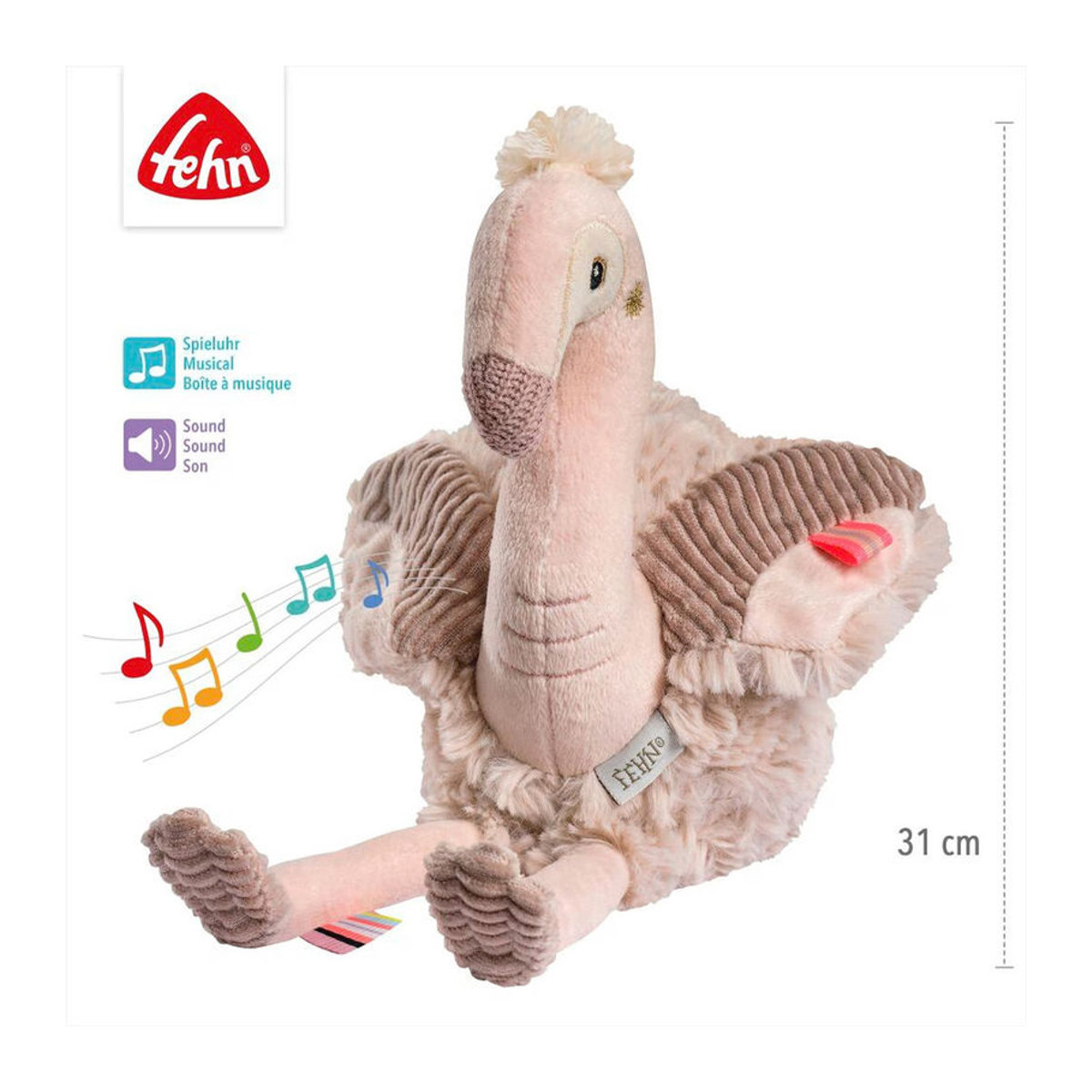 Fehn Einschlafhilfe Flamingo für Säuglinge, 31 cm - Bild 4