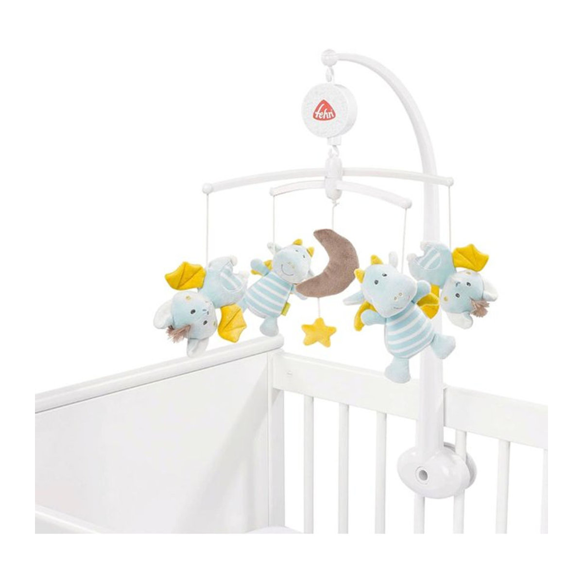 Fehn Little Castle Musik-Mobile mit Tieren für dein Baby, mehrfarbig, Durchmesser: 40 cm - Bild 1